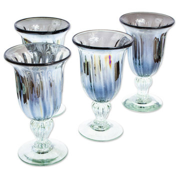 Novica Handmade Royal Fete Hand Blown Glass Goblets (Set Of 4)