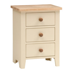 Mottisfont Painted 3 Drawer Bedside Table - Nightstands And Bedside Tables