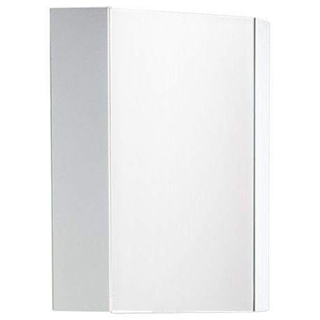 Fresca Coda 14" White Corner Medicine Cabinet With Mirror Door