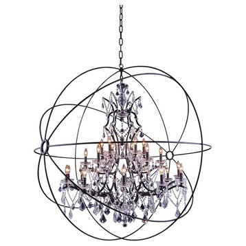 1130 Geneva Collection Pendent Lamp, Dark Bronze, Crystal/Clear