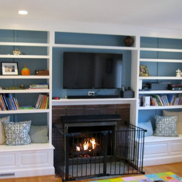 Custom Entertainment Center with seating and storage