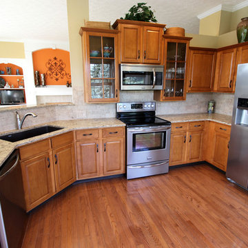 Broglen Quartz Countertops with Eternal Limestone Tile Backsplash ~ Medina, OH