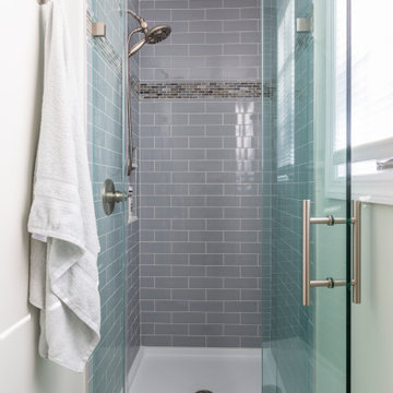 Subway Tiled Shower with Accent Tile