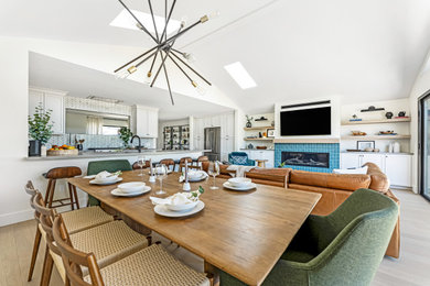 Example of a beach style dining room design in San Diego
