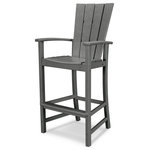 Polywood - Polywood Quattro Adirondack Bar Chair, Slate Gray - With curved arms and a contoured seat and back for comfort, the Quattro Adirondack Bar Chair is ideal for outdoor dining and entertaining. Constructed of durable POLYWOOD lumber available in a variety of attractive, fade-resistant colors, this all-weather bar chair will never require painting, staining, or waterproofing.