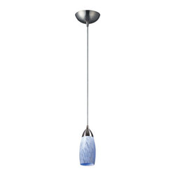 Elk Lighting - Milan Satin Nickel Mini Pendant with Snow White Glass - Pendant Lighting