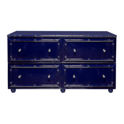 Worlds Away Emma Navy Lacquer 4 drawer dresser - Dressers