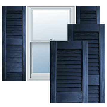 12" x 47" Builders Choice Vinyl Open Louver Window Shutters, w/Shutter Spikes &