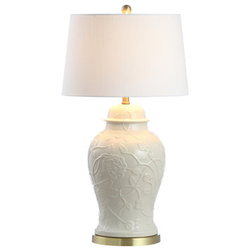 Naiyou 29.5" Ceramic Classic Traditional LED Table Lamp, Cream