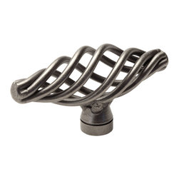 Cosmas - Cabinet Birdcage Knob, Weathered Nickel, Set of 10 - Cabinet And Drawer Knobs