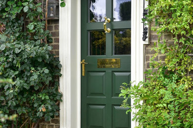Traditional front door in Cornwall with a single front door and a green front door.