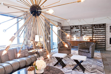 Example of an eclectic living room design in Miami