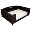 Rattan Small Rectangular Pet Bed Indoor/Outdoor
