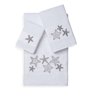 Linum Home Textiles Easton Turkish Cotton Embellished Bath Towel Cream