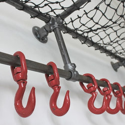 Lewis Industrial Dark Steel Pipe Luggage and Coat Rack - Clothes Racks