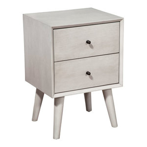 Alpine Furniture Flynn Mid Century 2 Drawer Wood Nightstand In Acorn Brown Midcentury Nightstands And Bedside Tables By Alpine Furniture Inc