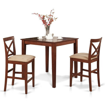 3-Piece Counter Height Dining Set, Pub Table And 2 Stools