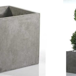 Newport Square Concrete Planter - Indoor Pots And Planters