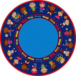 KidCarpet.com - Friends Full Circle Rug - The Friends Full Circle Rug celebrates diversity and friendship with bright colors and plenty of seating room.