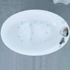 59" Freestanding Air Jets Bathtub Mirco Bubble Hydrotherapy Oval Japanese SPA