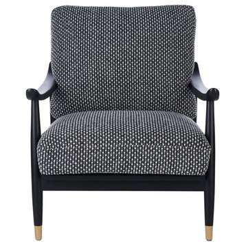 Safavieh Couture Kiara Mid Century Accent Chair, Black/White