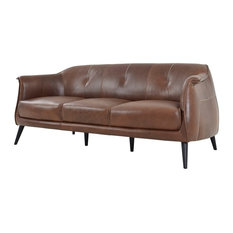 Curved Back Sofas Houzz 73 Sofa 3 Seater Full Grain Leather Solid Hardwood Legs Curved Back Smooth