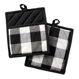 DII Gray Quilted Potholder (Set of 3) - Heat Resistant Cloth Pot