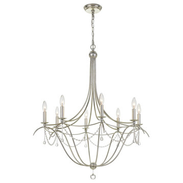 Crystorama 428-SA 8 Light Chandelier in Antique Silver