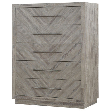 Modus Alexandra Solid Wood 5 Drawer Chest, Rustic Latte