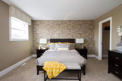 Example of a transitional bedroom design in Other