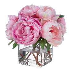 Thebuzzblog Artificial Flowers Plants And Trees Houzz Diane James Home Pink Champagne Peonies Artificial Flower Arrangements