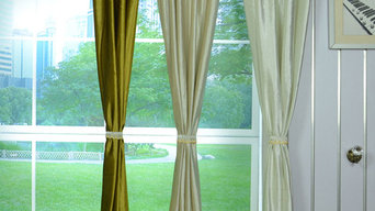 Hotham Beige and Yellow Plain Ready Made Velvet Curtains and Fabrics