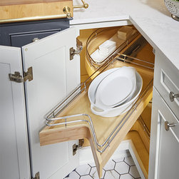 Wellborn Cabinet's Corner Storage with Kidney Sliding Shelves - Products