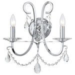 Crystorama - Othello 2 Light Swarovski Polished Chrome Sconce - Classic like a timeless piece of jewelry, the Othello collection dazzles with traditional glamour. This lavish fixture is decorated with swags of faceted cut crystal jewels, optimally cut for awe inspiring sparkle. These fixtures add the perfect bit of glam to any room, and are sure to catch the eye and the light.