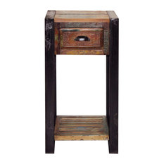 Urban Chic Reclaimed Wood Lamp Table with 1 Drawer