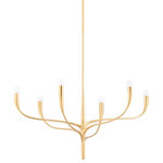 Hudson Valley Lighting - Labra 6-Light Chandelier, Vintage Gold Leaf - Inspired by nature, Labra's beautiful form is open, airy and elegant. Slender, swooping arms stretch upward giving the piece a decidedly botanical feel. This refined fixture will bring a sense of calm to any space.