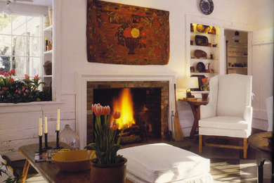 Example of a trendy living room design in Miami