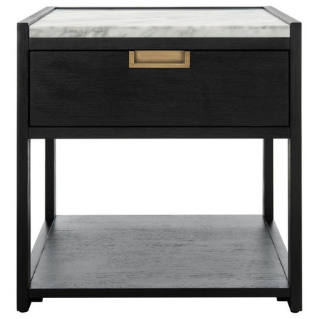 Safavieh Couture Adeline 1 Drawer Nightstand, Black