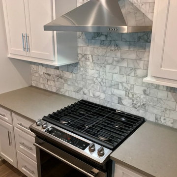 Koch Cabinets Prairie Painted White Maple MSI Fossil Grey Cambria Summerhill