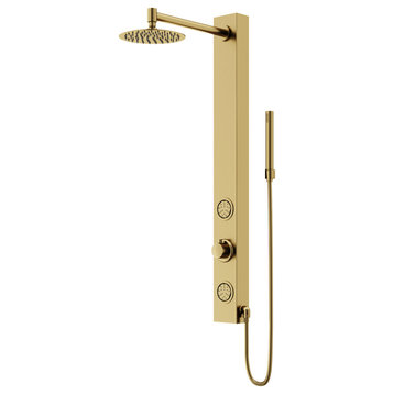 VIGO Gardenia Shower Massage Panel, Matte Gold