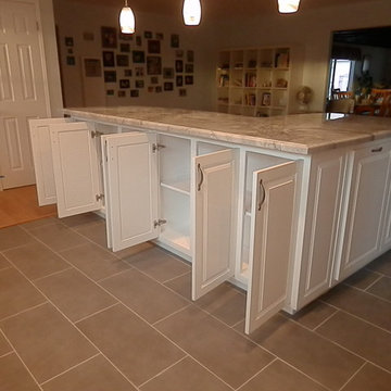 Island storage full height doors.