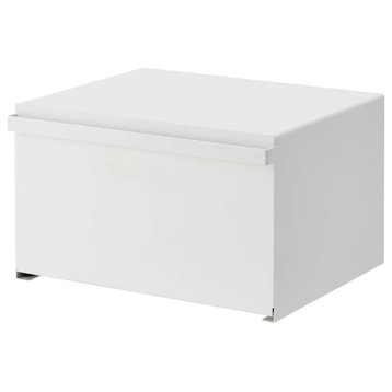 Bread Box, Steel, Holds 22.2 lbs, White