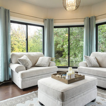 New Black Windows in Terrific Living Room - Renewal by Andersen Greater Toronto