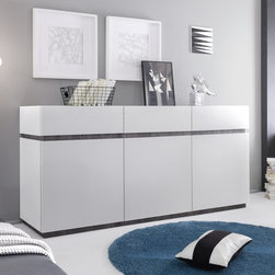 Modern Italian Sideboard Rex by LC Mobili 3D/3D White - $1,599.00 - Buffets And Sideboards