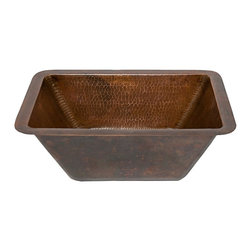 Premier Copper 17'' Rectangle Copper Prep Sink W/ 3.5&Prime; Drain Size BRECDB3 - Bar Sinks