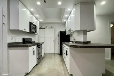 Example of a minimalist kitchen design in Los Angeles