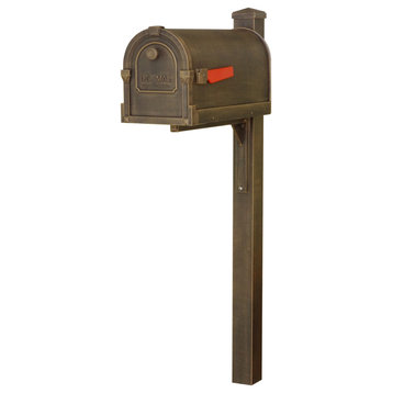 Savannah Curbside Mailbox and Wellington Post Smooth, Copper