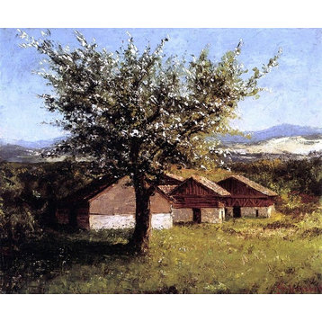 Gustave Courbet Swiss Landscape With Flowering Apple Tree Wall Decal