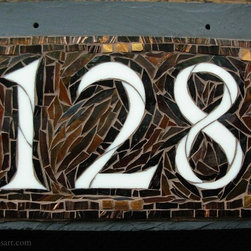 Mosaic House Numbers on Slate - House Numbers