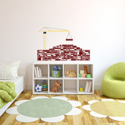 Book Bricks & Crane Wall Decal - Wall Decals